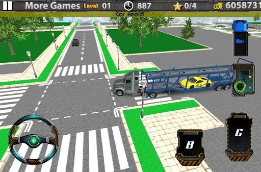 Изображение игры: 3D Car transport trailer truck