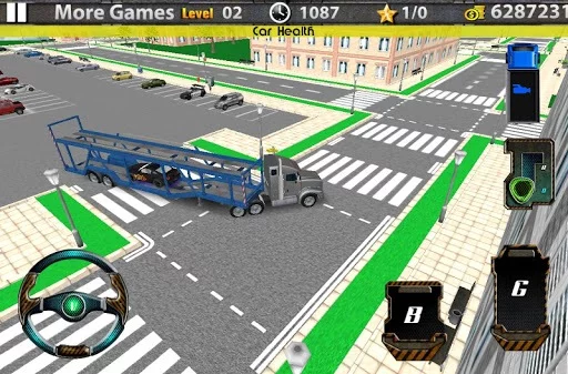 Изображение игры: 3D Car transport trailer truck