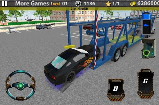 Изображение игры: 3D Car transport trailer truck