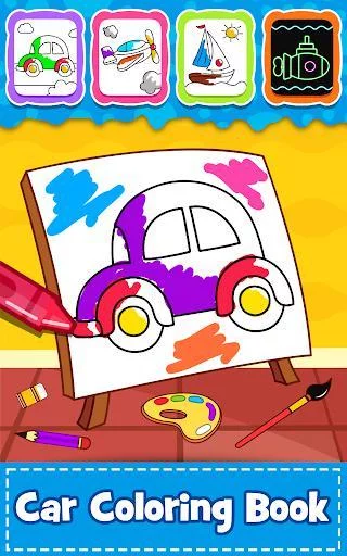 Изображение игры: Cars Coloring Book for Kids - Doodle, Paint & Draw