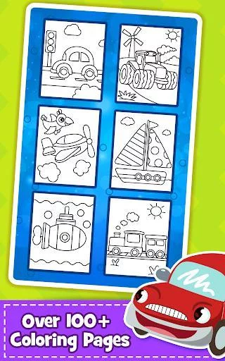 Изображение игры: Cars Coloring Book for Kids - Doodle, Paint & Draw