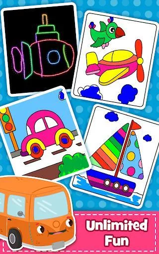 Изображение игры: Cars Coloring Book for Kids - Doodle, Paint & Draw