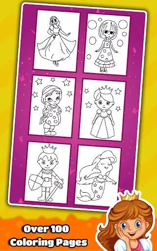 Изображение игры: Princess Coloring Book for Kids & Girls 🎨