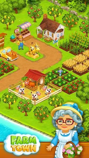 Изображение игры: Farm Town: Happy village near small city and town
