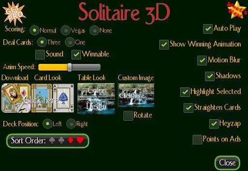 Изображение игры: Solitaire 3D (old)