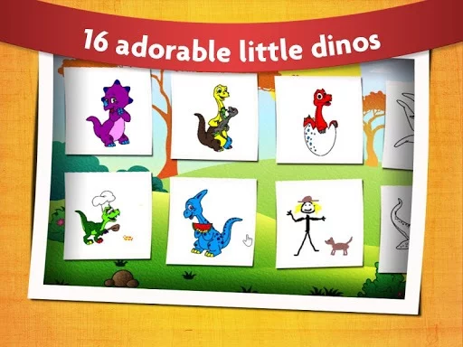Изображение игры: Kids Dinosaur Coloring Pages - Free Dino Game