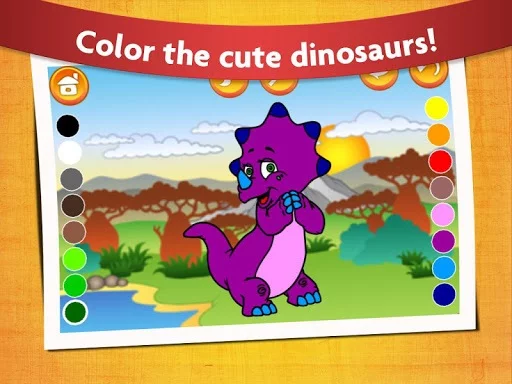 Изображение игры: Kids Dinosaur Coloring Pages - Free Dino Game