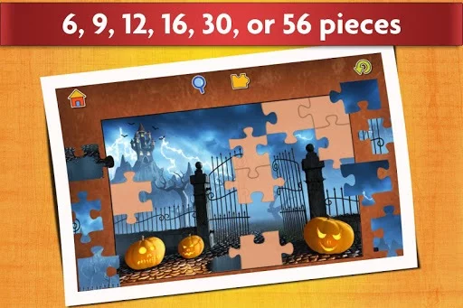 Изображение игры: Halloween Jigsaw Puzzles Game - Kids & Adults 🎃