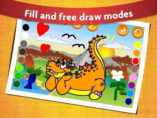 Изображение игры: Kids Dinosaur Coloring Pages - Free Dino Game