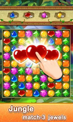 Изображение игры: Gems & Jewels - Match 3 Jungle Puzzle Game