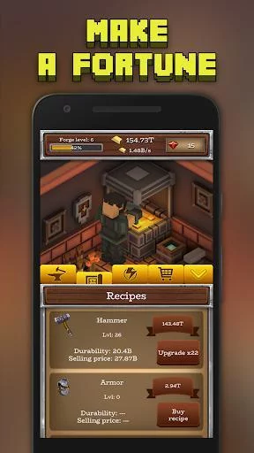 Изображение игры: ForgeCraft - Idle Tycoon. Crafting Business Game.