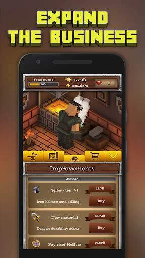 Изображение игры: ForgeCraft - Idle Tycoon. Crafting Business Game.