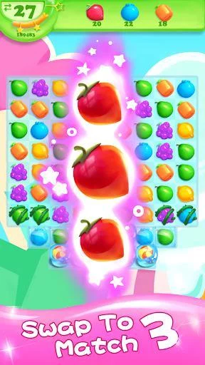 Изображение игры: Fruit Candy Smash - Juice Splash Free Match 3 Game