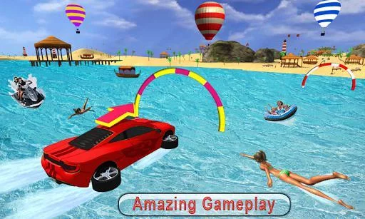 Изображение игры: Water Surfer car Floating Beach Drive