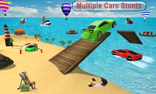Изображение игры: Water Surfer car Floating Beach Drive