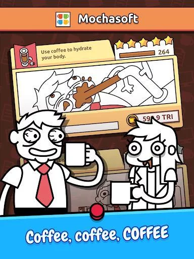 Изображение игры: Idle Coffee Inc. - Caffeine Rush Simulator Clicker