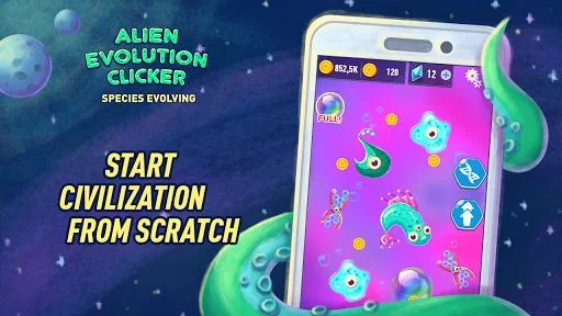 Изображение игры: Alien Evolution Clicker: Species Evolving