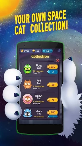 Изображение игры: Space Cat Evolution: Kitty collecting in galaxy