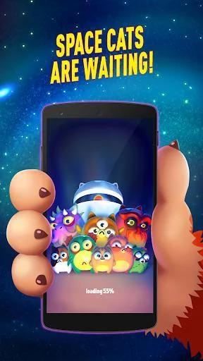 Изображение игры: Space Cat Evolution: Kitty collecting in galaxy