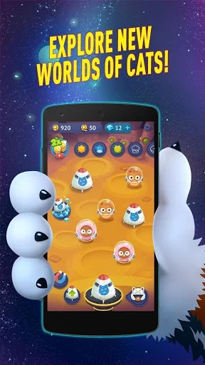 Изображение игры: Space Cat Evolution: Kitty collecting in galaxy