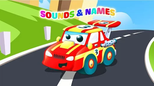 Изображение игры: Toddler car games - car Sounds Puzzle and Coloring