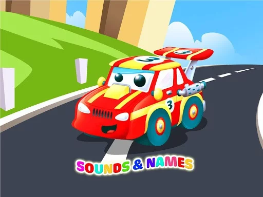 Изображение игры: Toddler car games - car Sounds Puzzle and Coloring