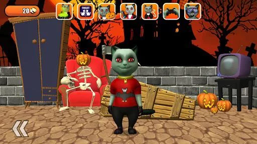 Изображение игры: Talking Cat Leo Halloween Fun