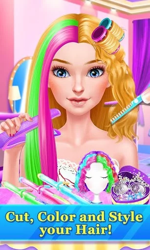 Изображение игры: Hair Stylist Fashion Salon ❤ Rainbow Unicorn Hair