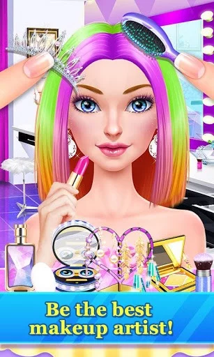 Изображение игры: Hair Stylist Fashion Salon ❤ Rainbow Unicorn Hair