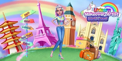 Изображение игры: Unicorn Makeover Artist: World Travel