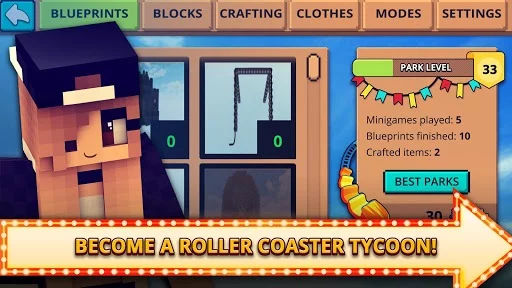 Изображение игры: Theme Park Craft 2: Build & Ride Roller Coaster