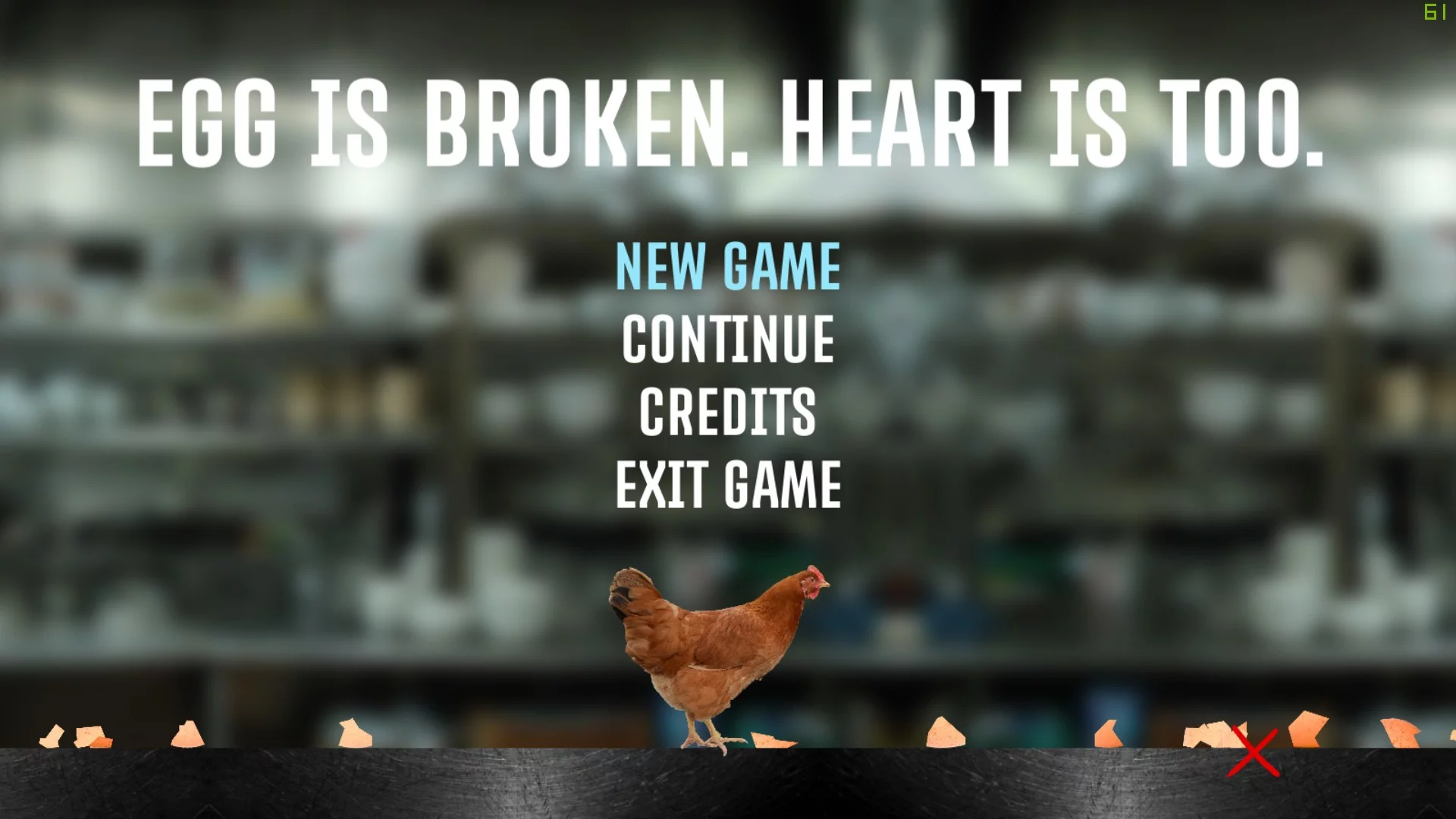 Изображение игры: egg is broken. heart is too.