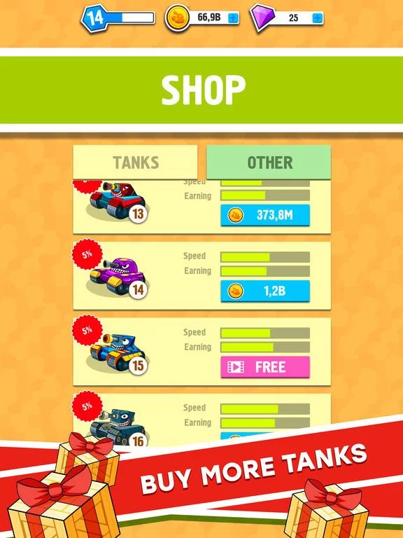 Изображение игры: Merge Tanks: Idle Tap Clicker