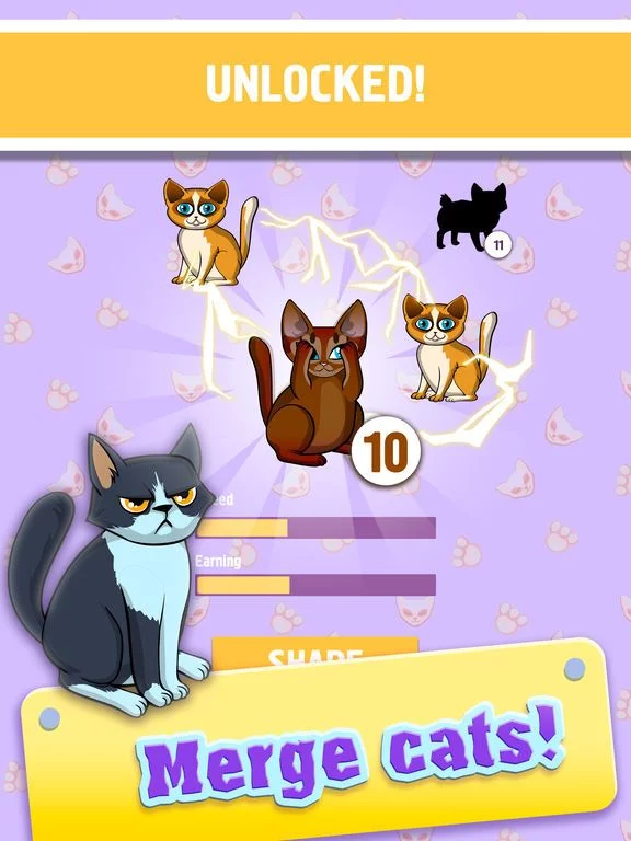 Изображение игры: Merge Cats: Idle Tycoon!