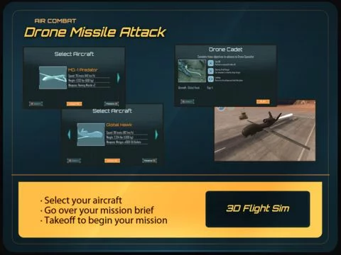 Изображение игры: Air-Combat Drone Test Pilot Missile Attack Sim 3D