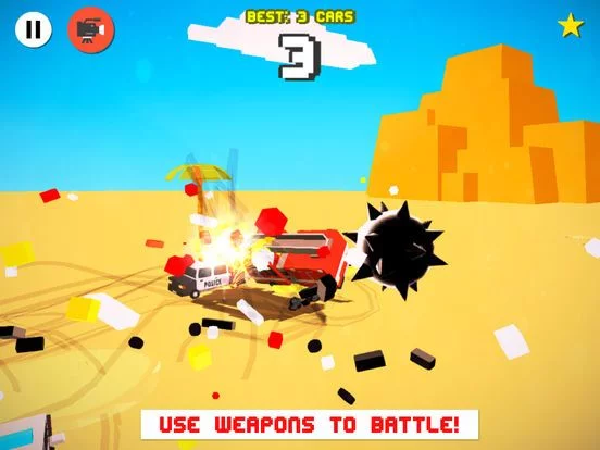Изображение игры: Smashy Dash 3 - PRO Crossy Crashy Cars and Cops - Wanted