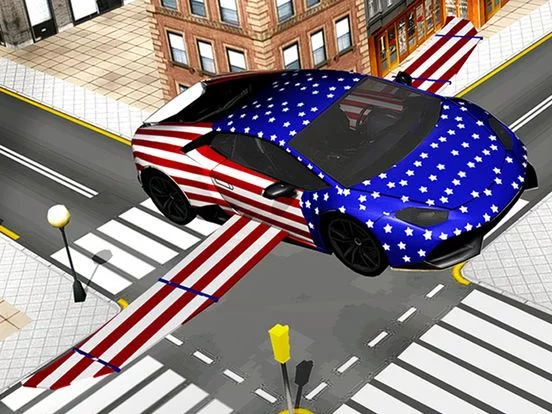 Изображение игры: Flying American Car Pilot the Unlimited Driving
