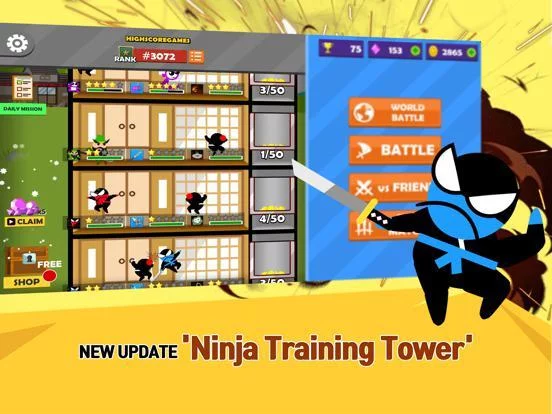Изображение игры: Jumping Ninja Battle-2 Player