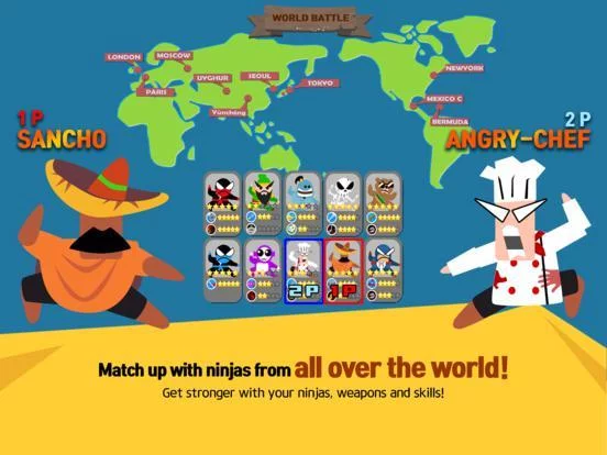 Изображение игры: Jumping Ninja Battle-2 Player