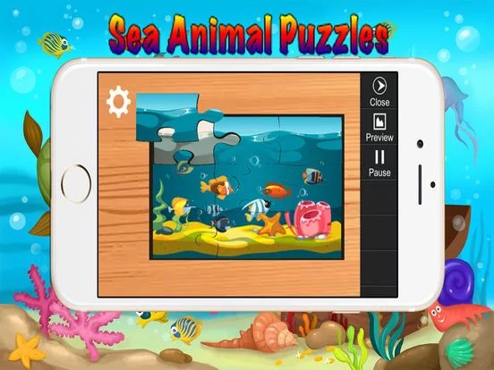 Изображение игры: Sea Animal Jigsaw Puzzles for Toddlers Kids Games