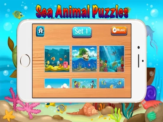 Изображение игры: Sea Animal Jigsaw Puzzles for Toddlers Kids Games