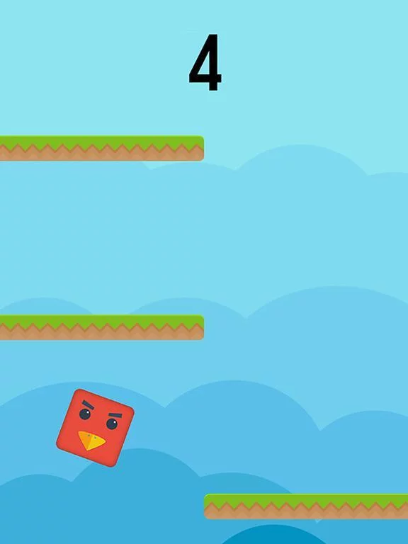 Изображение игры: Color Red Geometry Bird Square Blok Jump Dash Spikes