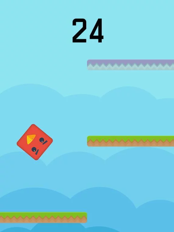 Изображение игры: Color Red Geometry Bird Square Blok Jump Dash Spikes