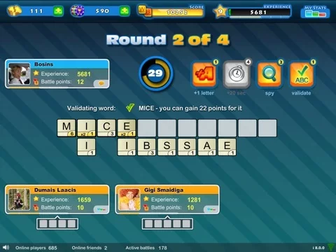 Изображение игры: Word Battle for Facebook