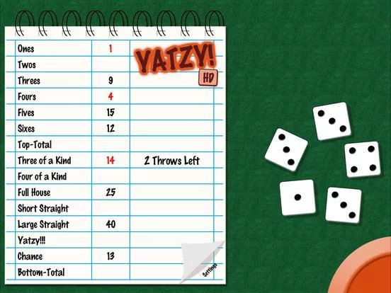 Изображение игры: Yatzy HD