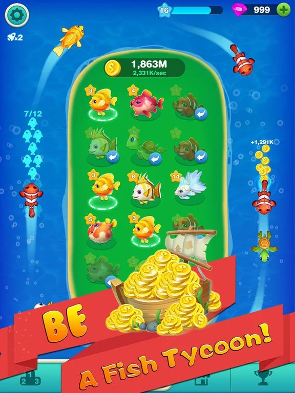 Изображение игры: Merge Fish - Idle Tycoon Game