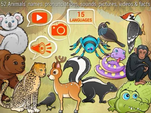 Изображение игры: Animals puzzle game for preschool kids - learn words and sounds