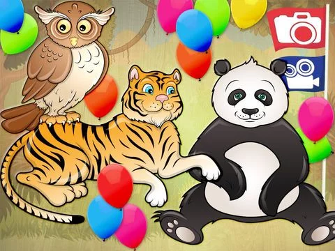 Изображение игры: Animals puzzle game for preschool kids - learn words and sounds