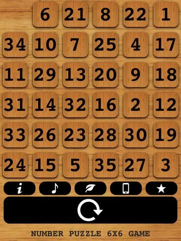 Изображение игры: Number Puzzle 6X6 Slider Free