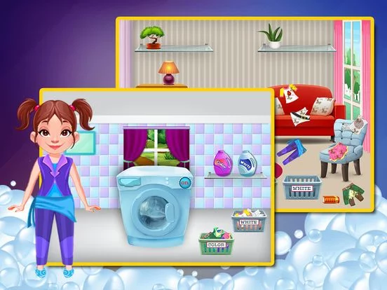 Изображение игры: Home Laundry Girl Game